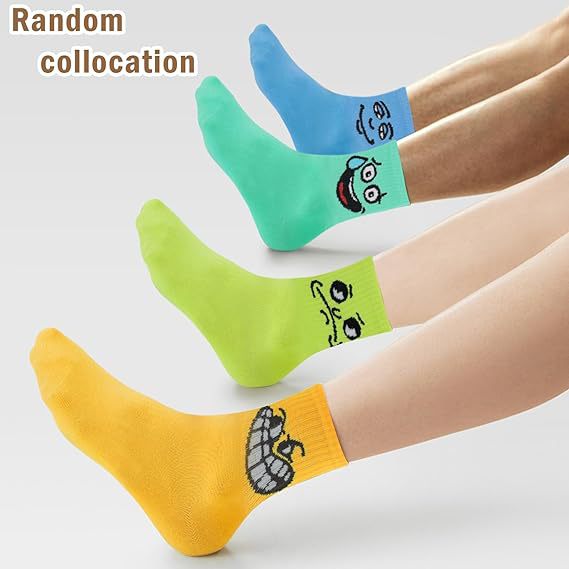 Wholesale funny expression candy color student socks spring and autumn summer breathable socks