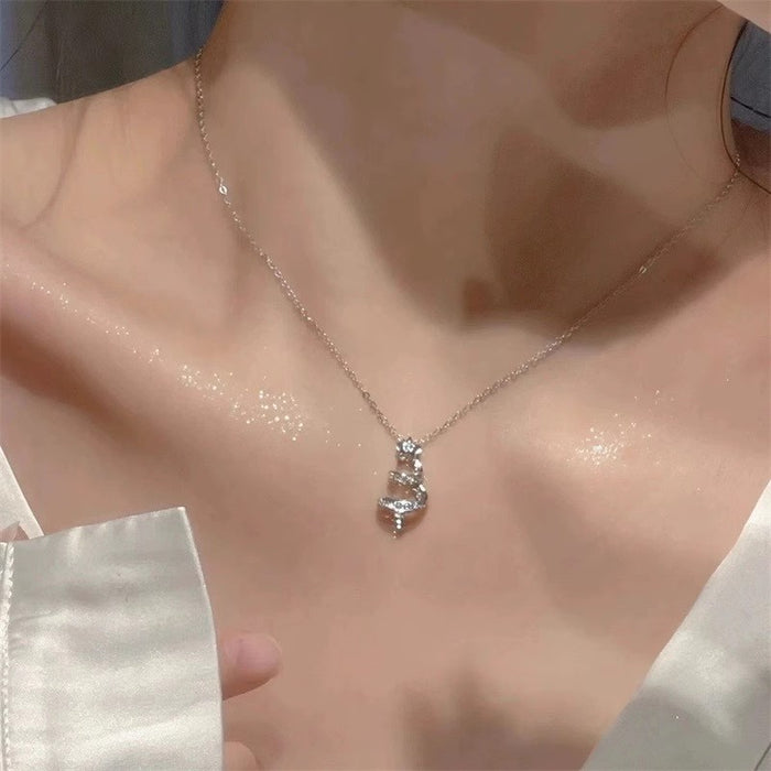 Wholesale Titanium steel non fading necklace pendant, niche light luxury collarbone chain jewelry accessories