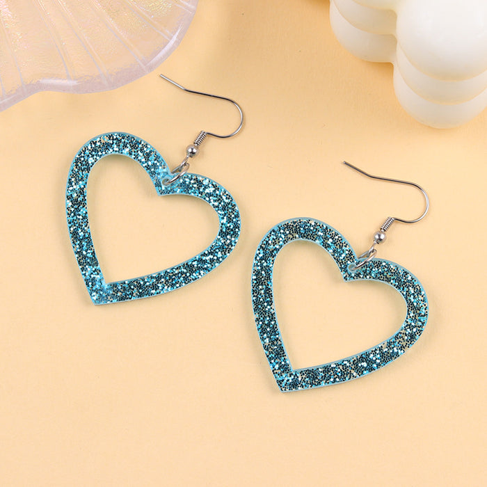 Wholesale Stylish Multi-Colored Heart Acrylic Simple Earrings