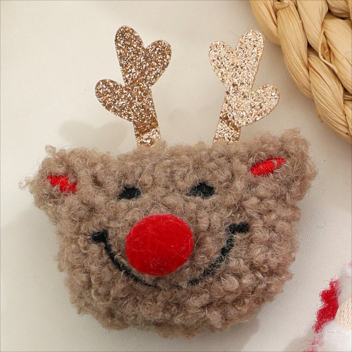 Wholesale Christmas Brooch Cute Plush Christmas Accessories Cartoon Pin Decorations Clothing Accessories