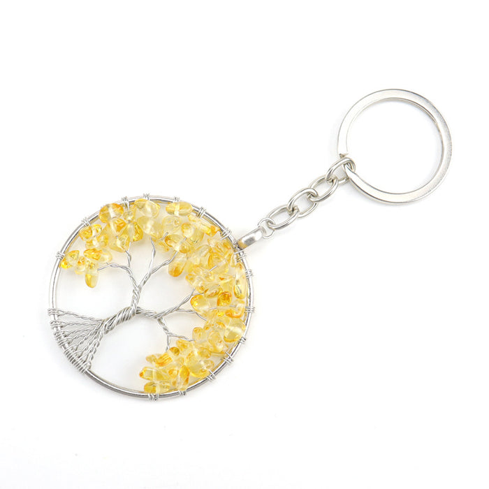 Wholesale Natural Crushed Stone Crystal Tree Root Life Tree Pendant Keychain Bag Pendant Keychain K04 JDC-KC-HXu002