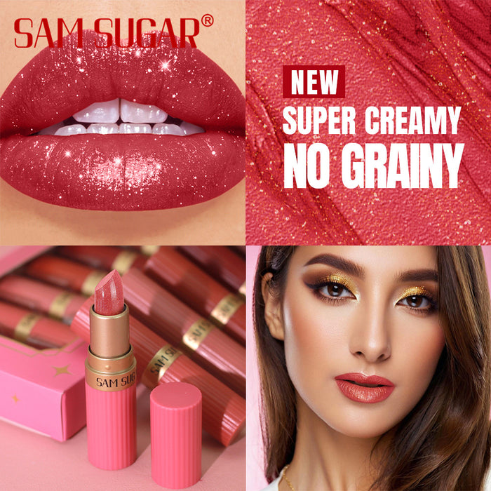 Wholesale 6 lipsticks suit makeup pearl matte lipstick not easy to fade fog face waterproof lipstick