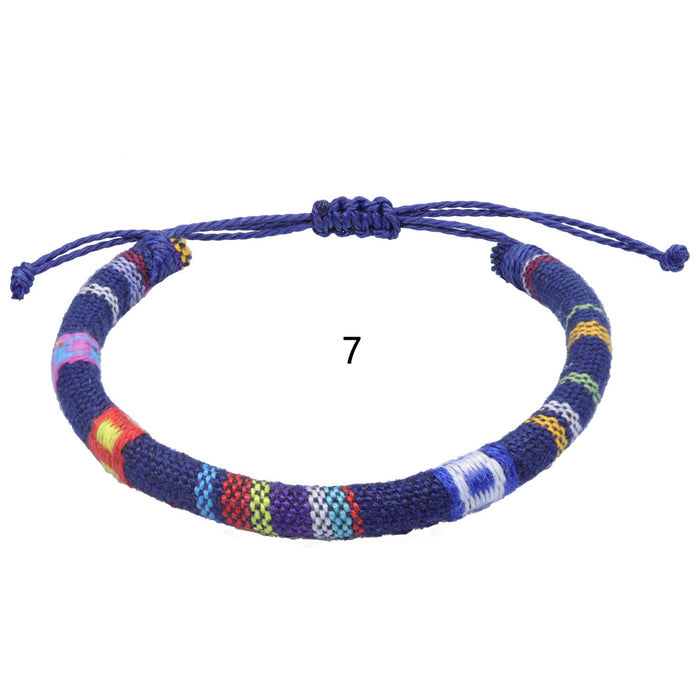 Wholesale Artificial Leather Simia National Style Hand Woven Bracelet JDC-BT-YiYe001