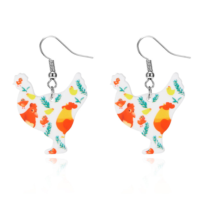 Wholesale small animals cute black and white cat acrylic simulation earrings earrings funny