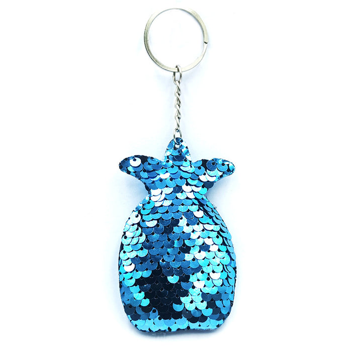 Wholesale Reflective Shiny Animal Plant Keychain PET Sequins Fashion Bag Car Pendant DIY Clothing Accessories JDC-KC-QS001