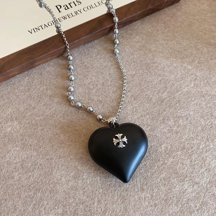 Wholesale Sweater chain with diamond cross, fashionable, luxurious, high-end, niche pendant, love necklace for women