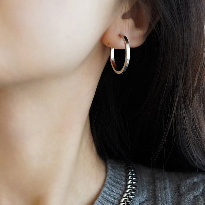 Wholesale Ear buckles, ear rings, women's plain earrings, niche design, photosensitive surface earrings