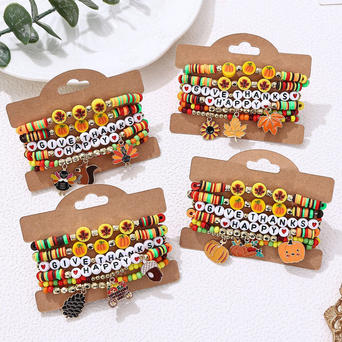 Wholesale Thanksgiving-themed polymer clay bracelet