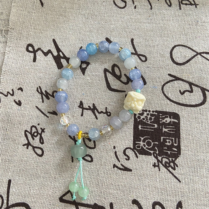 Wholesale Ice cracked glass elastic rope bracelet, sweet bracelet wholesale bracelet