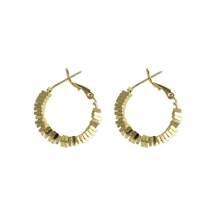 Wholesale Golden Small Square Broken Silver Hoop Earrings