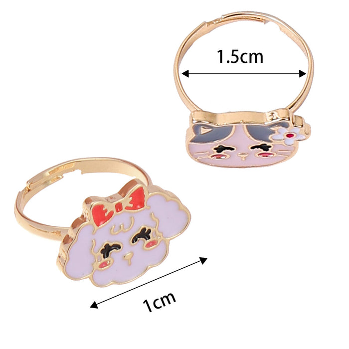 Wholesale Cartoon Animal Ring Oil Dripping Alloy Hand Children's Ring