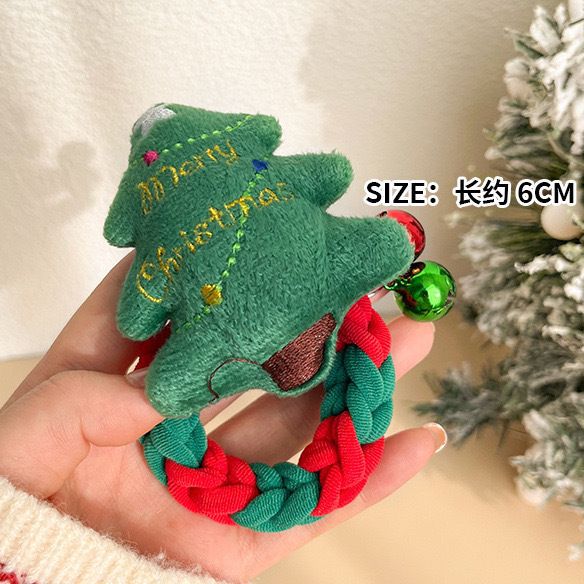 Wholesale Christmas Cartoon Deer Biscuits Braided Hair Scrunchies JDC-HS-Shuy002