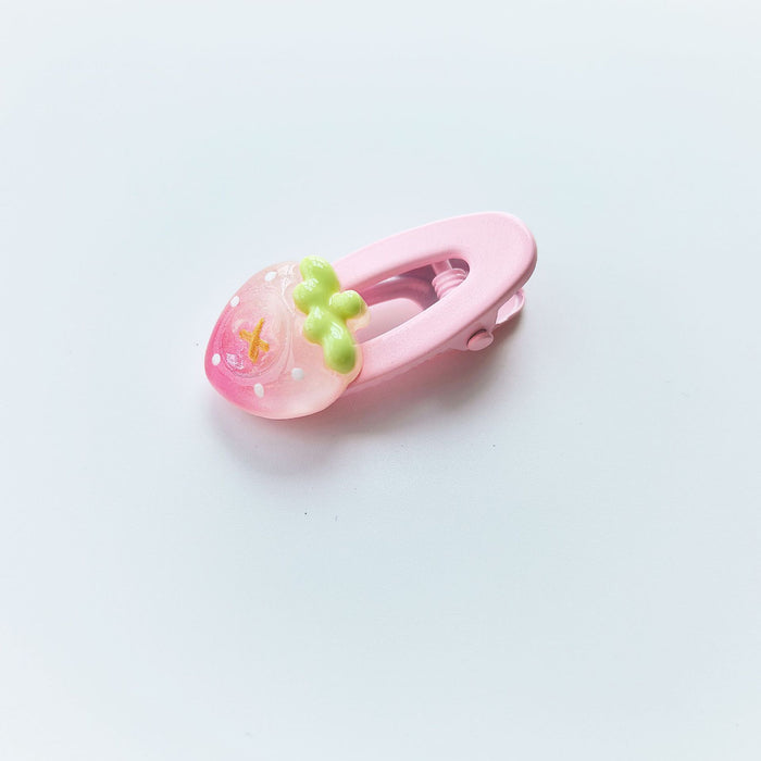 Wholesale Fruit side clip cute children's hair clip dopamine oval clip sweet wind hairpin