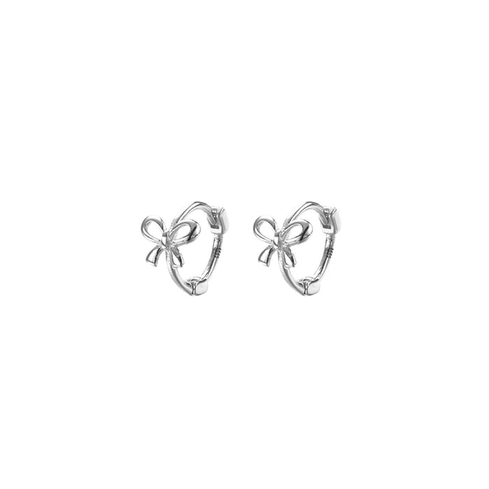 Wholesale Pure silver bow earrings with simple, compact, exquisite and niche design, high-end, natural and versatile new earrings