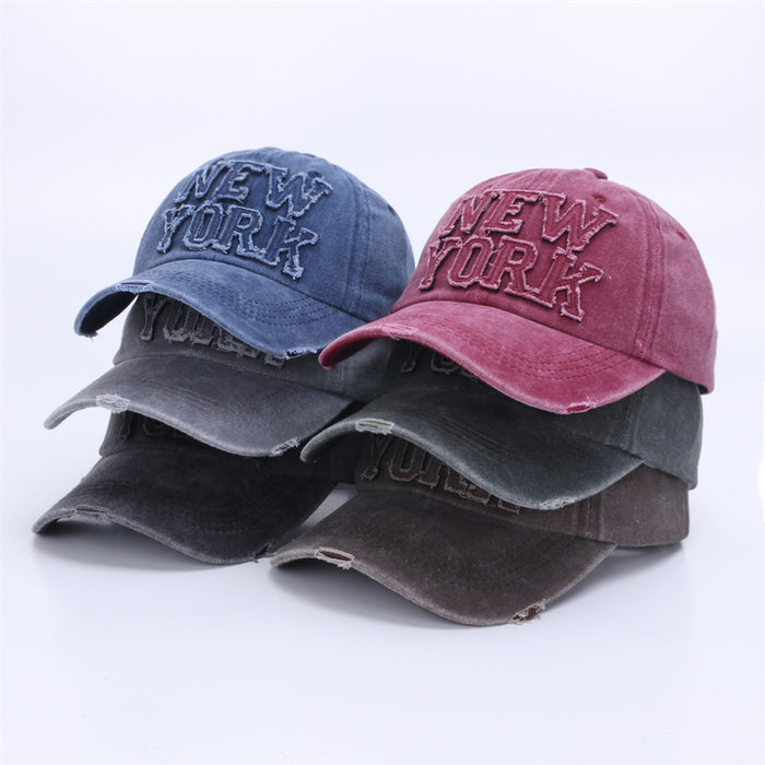 Wholesale Retro soft top duckbill hat, fashionable street photography, trendy sun hat, embroidered letter baseball hat for men and women