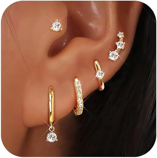 Wholesale Zircon inlaid full diamond light luxury earrings single ear set for women with diamond inlaid earrings