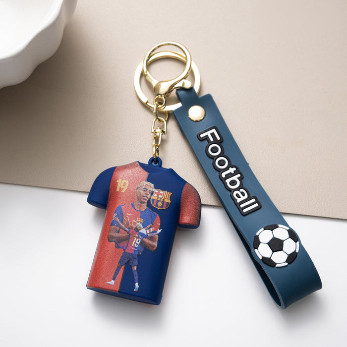 Wholesale Soccer Jersey Keychain Pendant PVC Car Key Accessory Gift MOQ≥2