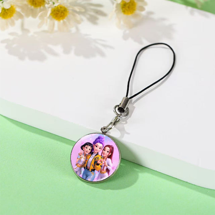 Wholesale K-pop anime crystal phone charm Keychains