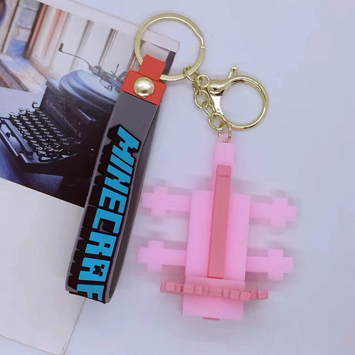 Wholesale Cartoon Block World Keychain Pendant Bag Car Keychain Accessory Gift