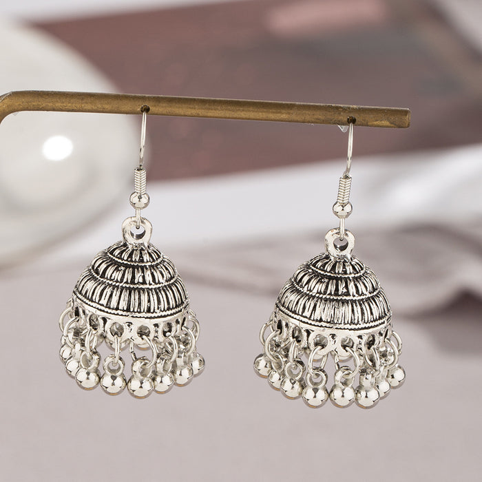 Wholesale Vintage classic bell earrings with zircon pendant and exaggerated earrings