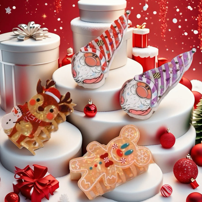 Wholesale Christmas Series Gingerbread Man Hair Clip Elk Shark Clip  Ponytail Clip