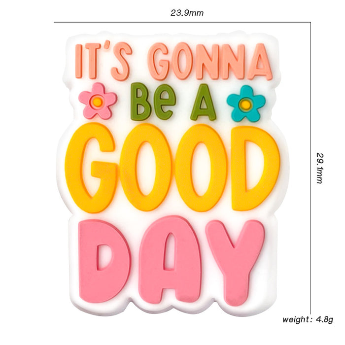 Wholesale 10pcs Cartoon English Letters "good Day" Silicone Beads Focal Beads JDC-BDS-WDX062