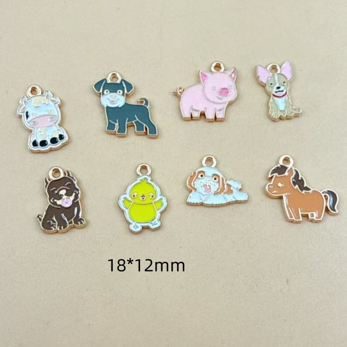 Wholesale 1 PCS Alloy colorful enamel animal DIY charm