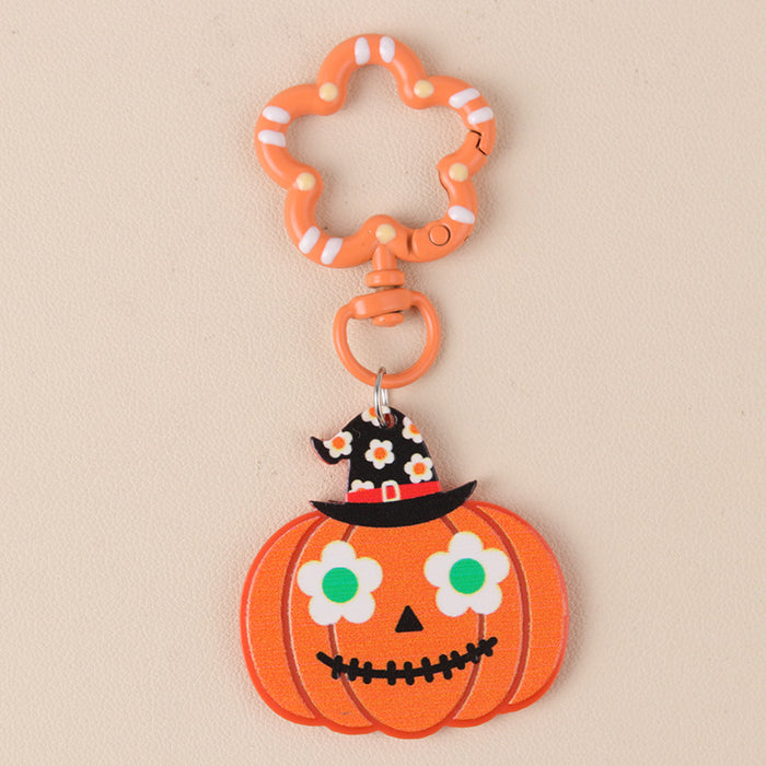 Wholesale Acrylic Fun Keychain  Series Cartoon Funny Pumpkin Ghost European and American Hanging Ornaments