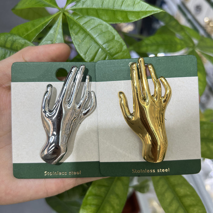 Wholesale Stainless Steel Irregular Brooch Fashion Versatile Design Pin Collar Accessories