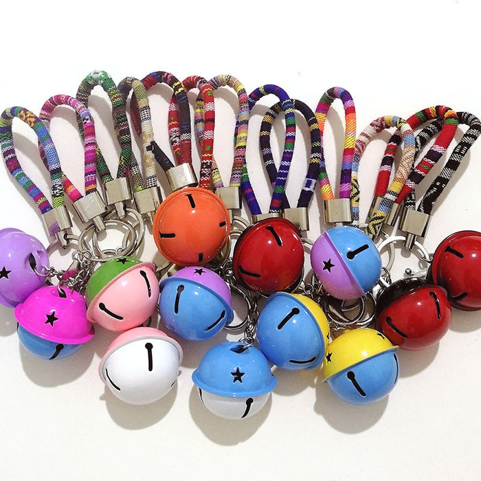 Wholesale 20PCS Two-tone Bells Fabric Keychains