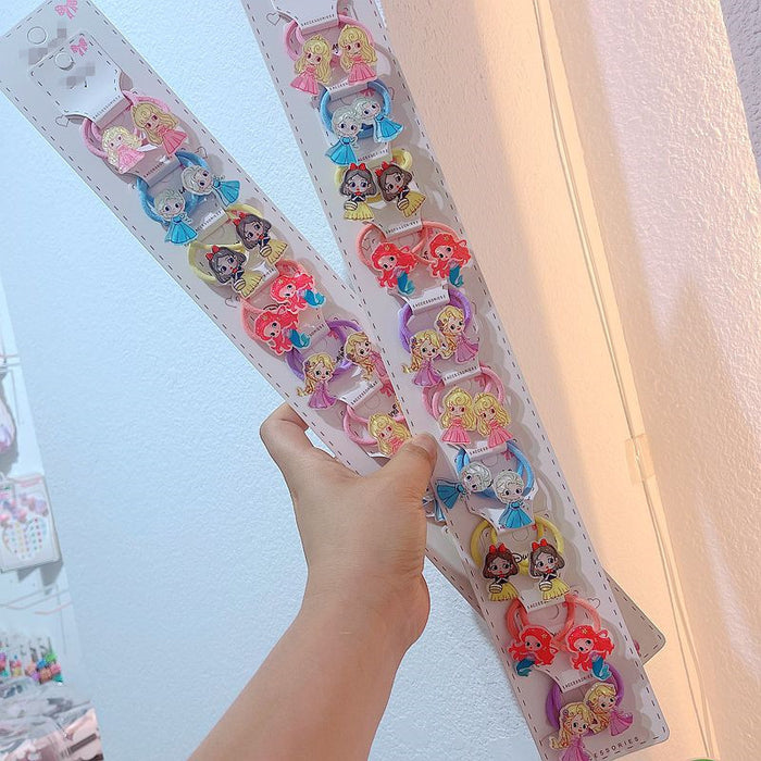 Wholesale 10pcs Princess small rubber band tie children' s acrylic hair band
