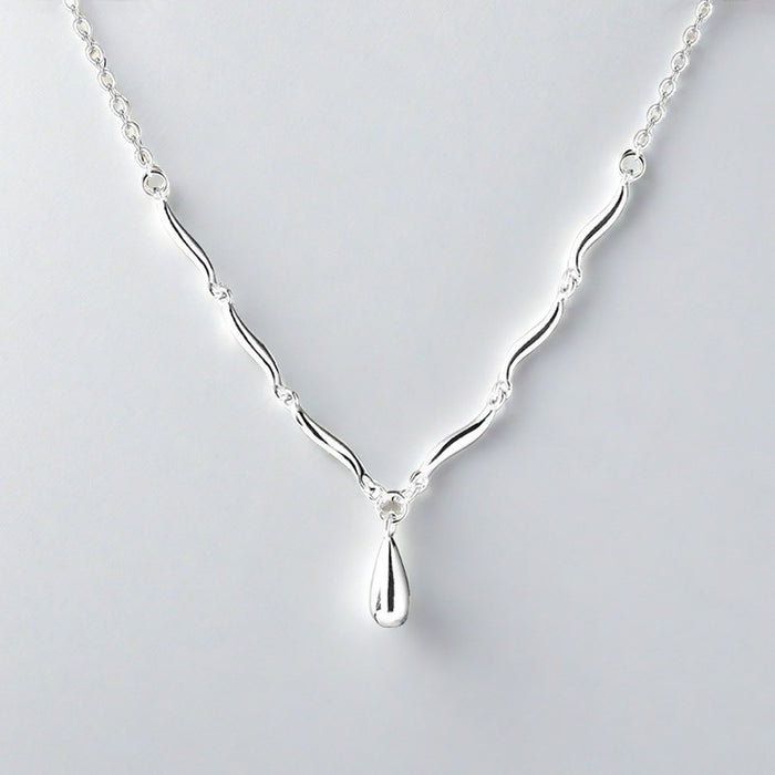 Wholesale Niche irregular geometric necklace, light luxury fashion water droplet pendant, collarbone chain