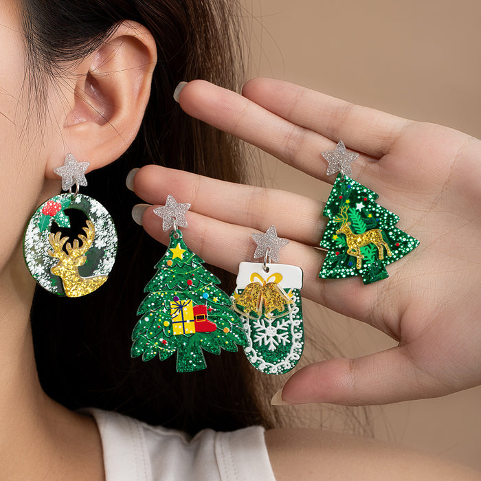 Wholesale Christmas glossy finish earrings