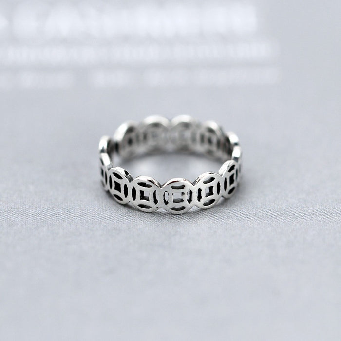 Wholesale Silver plated opening simple design versatile temperament women's jewelry ring