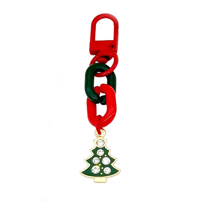 Wholesale Christmas Keychain Pendant Cute  Snowflake Elk Tree Snowman Mobile Phone Chain Bag Pendant