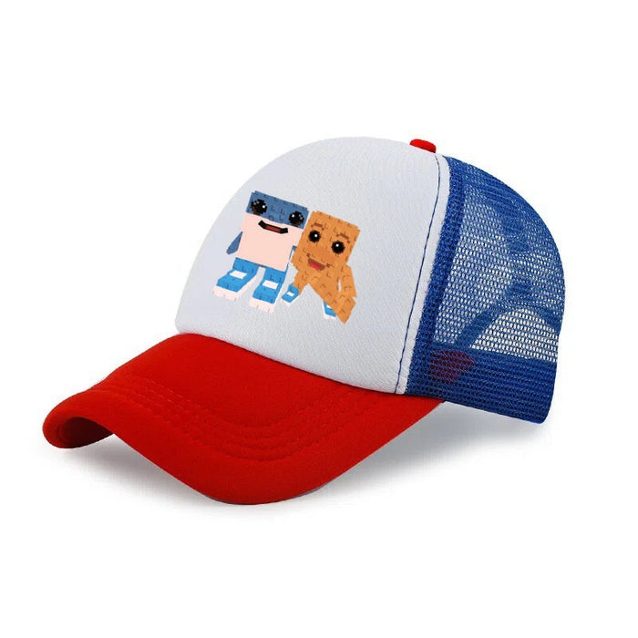 Wholesale Stylish Kids Cartoon Baseball Cap Breathable Mesh Unisex Sun Hat Extended Brim Fashion Accessory