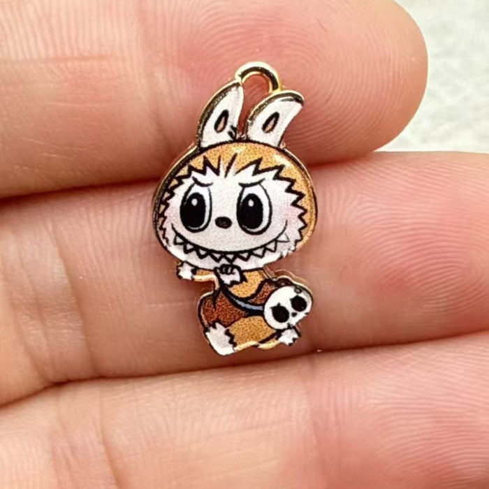 Wholesale 10pcs Cartoon Alloy Printed Oil Drip DIY Bracelet Keychain Pendant