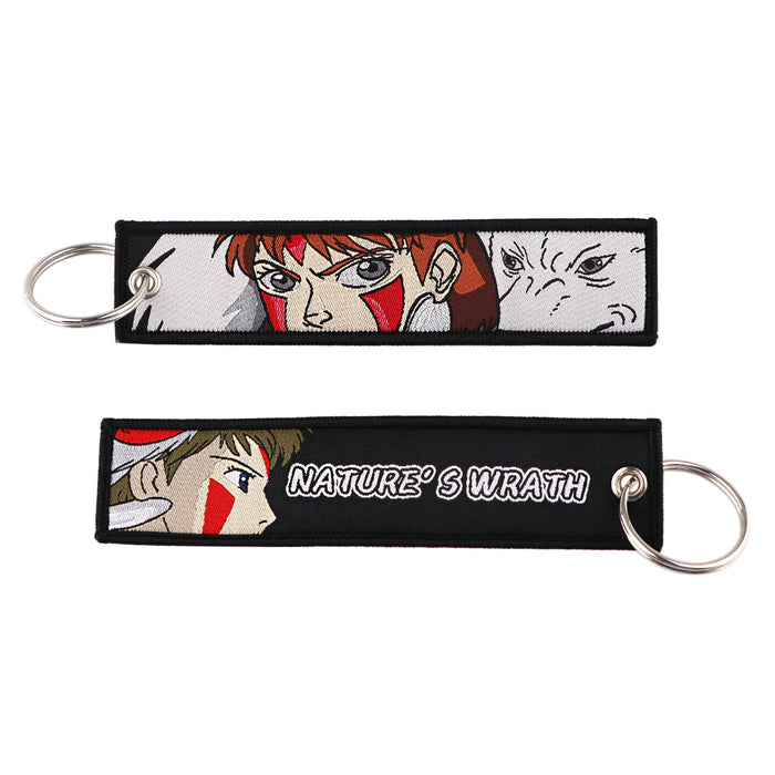 Wholesale Anime Style Woven Cloth Keychain Lanyard For Car Keys Fashion Accessory