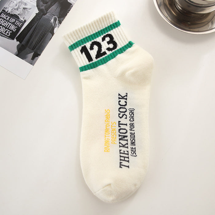 Wholesale Striped short tube socks, niche sports basketball socks, student cotton socks, women's boat socks