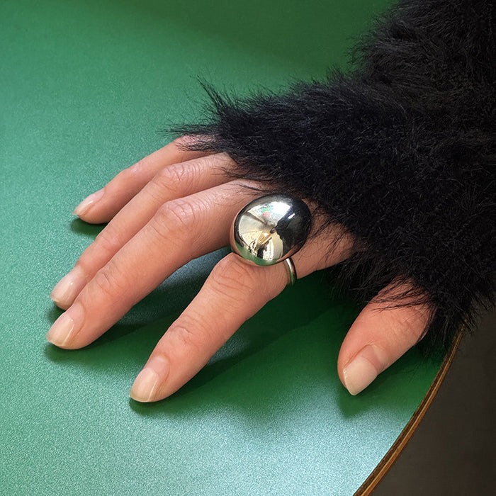 Wholesale Cold style retro open ring with resin layering, niche high-end feeling, simple and versatile index finger ring