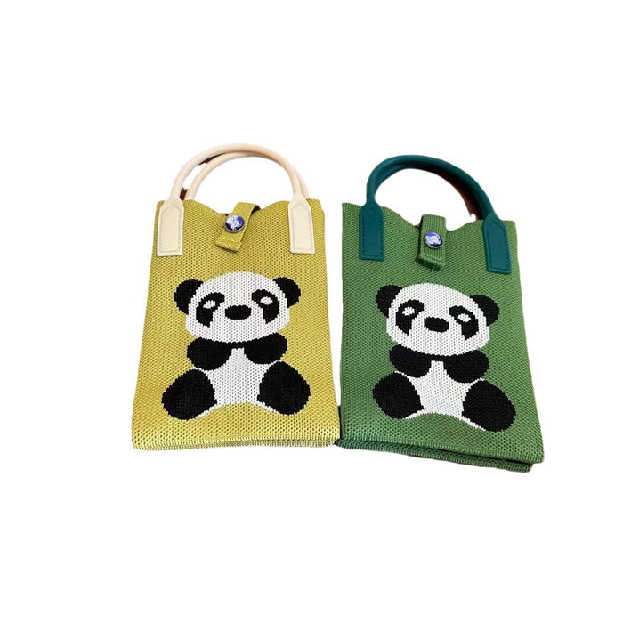 Wholesale Cute Panda Mini Portable Knitted Shoulder Bag JDC-SD-XD001