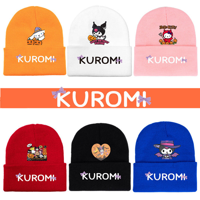 Wholesale New Halloween Kuromi Knitted Hat Cartoon Winter Woolen Hat JDC-FH-WDM014