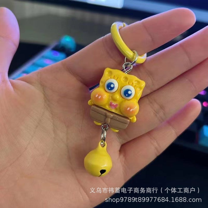 Wholesale Medium Cartoon Keychains Bell Cartoon Resin Pendant Girl School Bag Accessories Gift