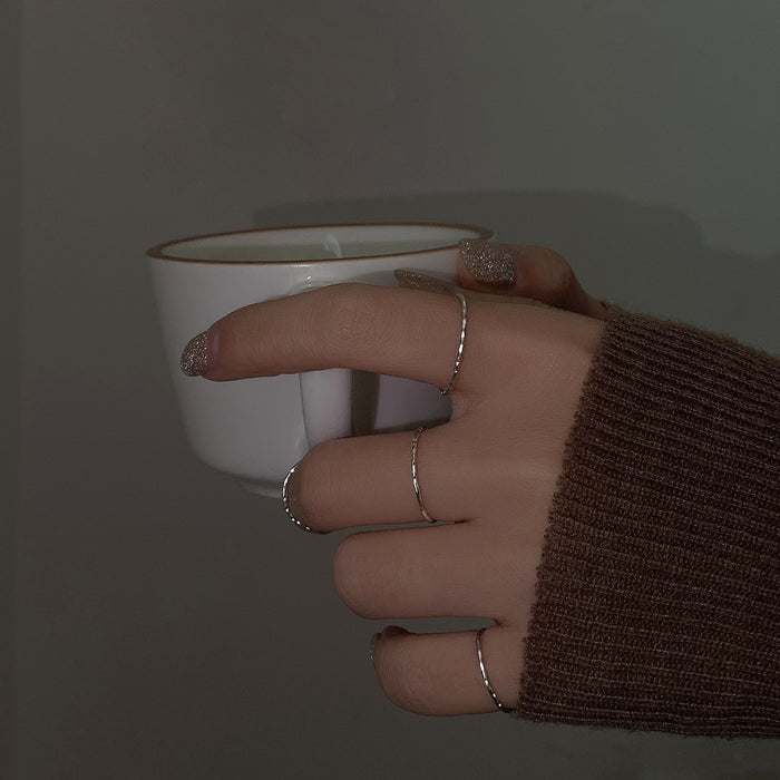 Wholesale Pure silver circle ring, layered for women, niche design, cool style, high-end fashion, personalized and simple