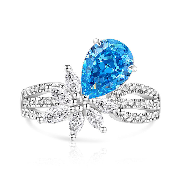 Wholesale Geometric Ice Flower Cut Ring  Real Gold Electroplated Fashion Jewelry Accessory for Boutique Resale