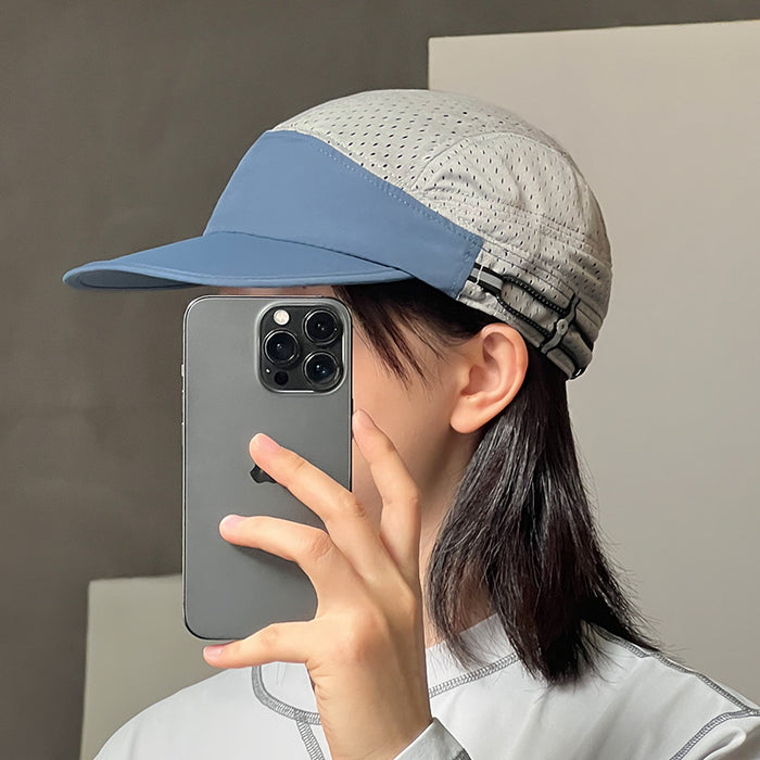 Wholesale Quick drying duckbill cap, functional mesh cap, outdoor breathable baseball cap, drawstring elastic sealing cap