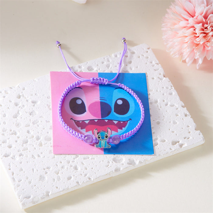 Wholesale Bracelet Blue Fried Dough Twists Crystal Beaded Bracelet Gift Multicolor Woven Bracelet