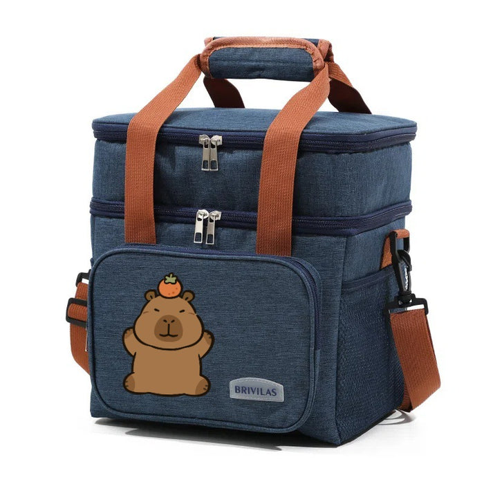 Wholesale Double-layer lunch bag printed insulation bag ice bag for picnic insulation