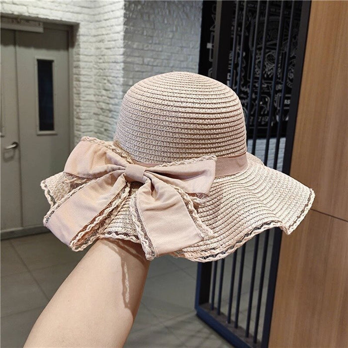 Wholesale Fashionable bow wave edge sunscreen hat