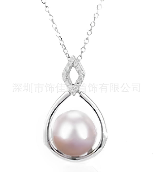 Wholesale Pure silver natural freshwater pearl necklace, women's collarbone chain, temperament necklace